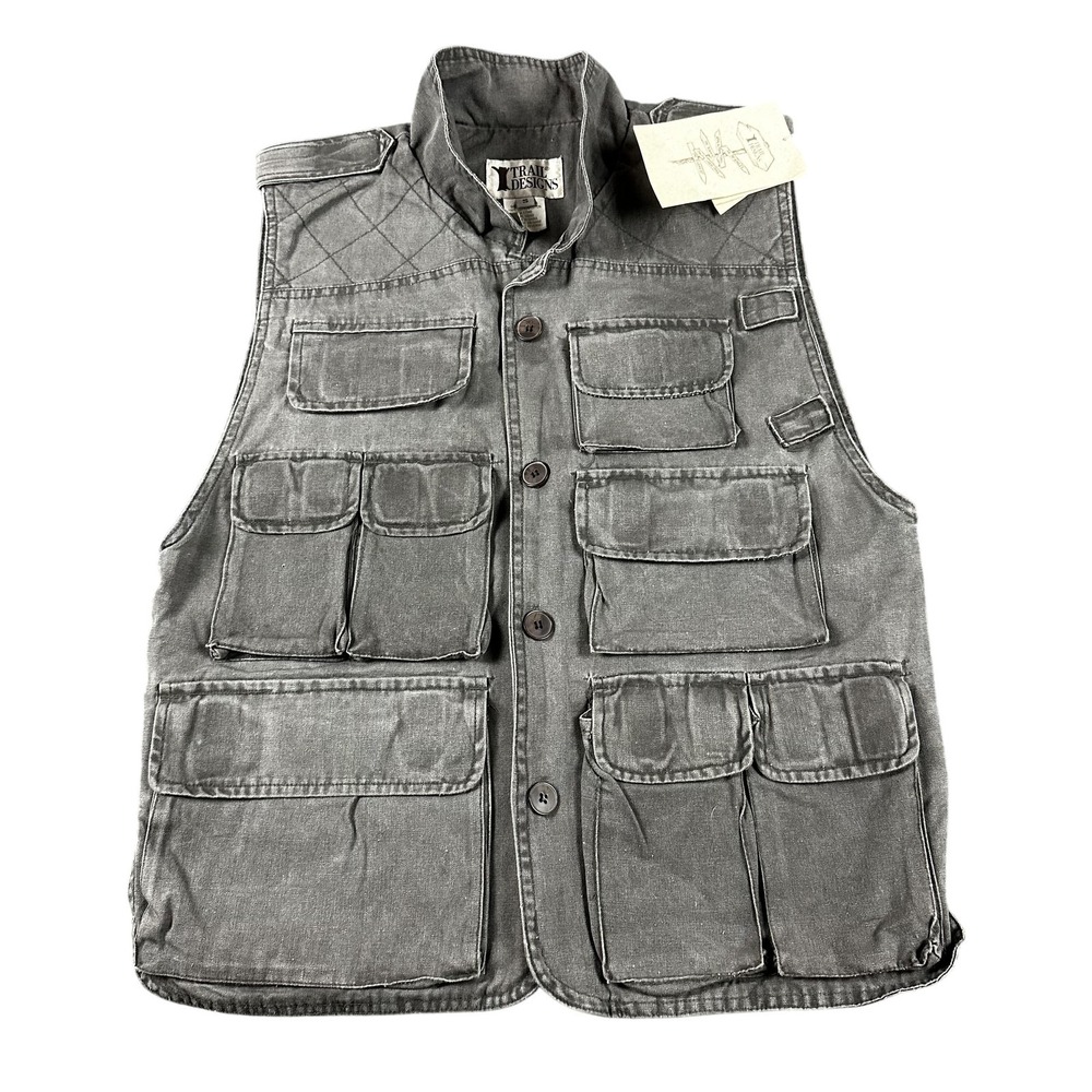 Trail Designs Vest Mens Small Outdoor Safari Utility Multi Pocket Jacket